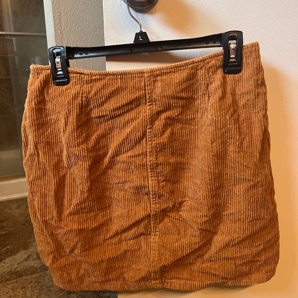 Tan Brown Corduroy Button Mini Skirt YMI Jeans Size 9 Large - Picture 4 of 4